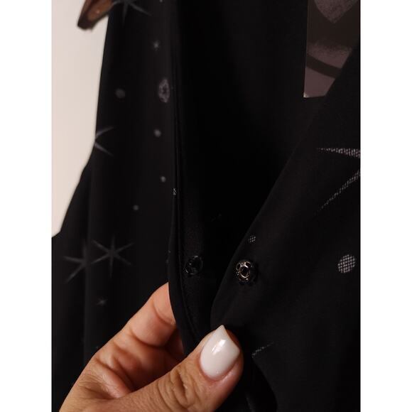 Star Wars NWT Rogue One Sleeveless Belted Jumpsuit Black Galaxy Print Size XL - Picture 13 of 13